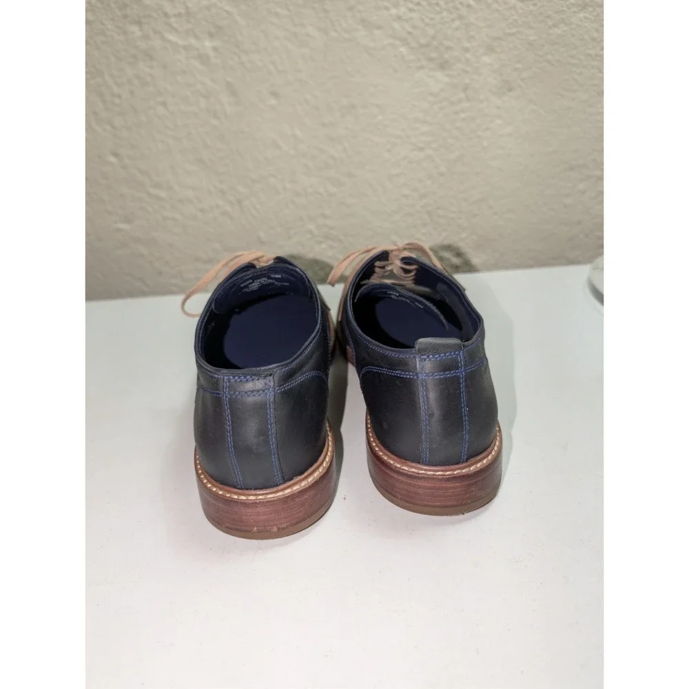 Cole Haan Dress Shoes Men Sz 11.5 Navy Tyler Grand Oxford Derby Plain Toe Preppy